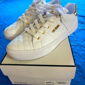 Ladies White and gold Guess sneakers